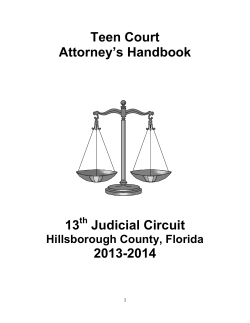 Teen Court Attorneys` Handbook - Thirteenth Judicial Circuit Court