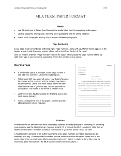 mla term paper format - Dawson Library