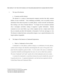 THE IMPACT OF THE NEW MEDIA ON TRADEMARK/SERVICE