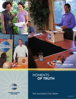 Moments of Truth - Toastmasters International