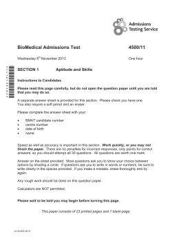 Past Paper 2013 Section 1 - Admissions Testing Service