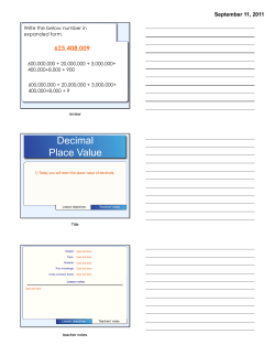 Decimal Place Value