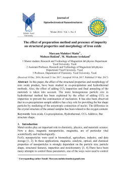 - Journal of Optoelectronical Nanostructures