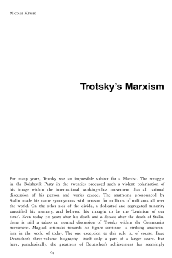 Trotsky`s Marxism - Platypus Affiliated Society