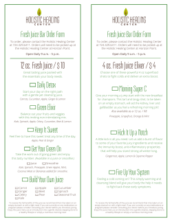 Fresh Juice Bar Order Form