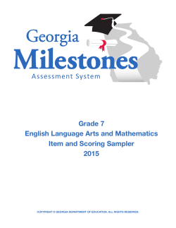 Grade 7 EOG Item and Scoring Sampler