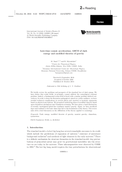 ABCD of dark energy and modified theories of gravity