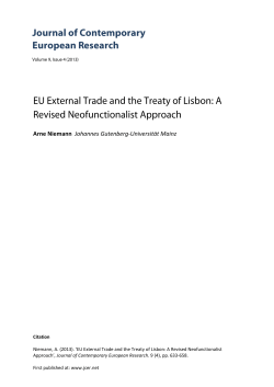 Niemann, A. (2013), `EU External Trade and the Treaty of Lisbon: a