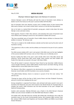 Olympic Veteran Again Eyes Line Honours In Leonora