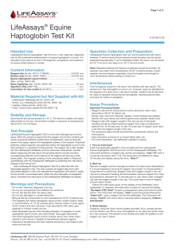 LifeAssays&reg; Equine Haptoglobin Test Kit