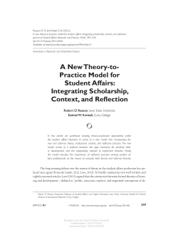 A New Theory-to-Practice Model for Student Affairs