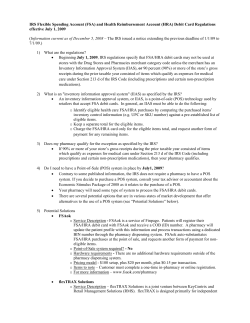 IRS Flexible Spending Account (FSA) and Health Reimbursement