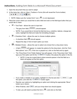 MS Word Form Fields Steps