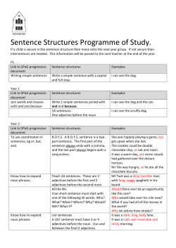 Sentence Structures Programme of Study.