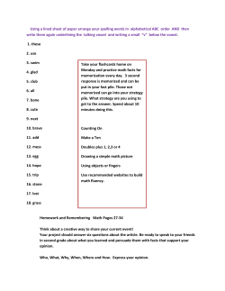 Using a lined sheet of paper arrange your spelling words in