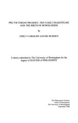 the family Shakespeare and the birth of Bowdlerism