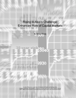 Rising to Asia`s Challenge: Enhanced Role of Capital Markets
