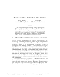 Sentence similarity measures for essay coherence