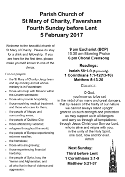 Fourth Before Lent 5 February 2017