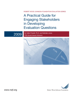 A Practical Guide for Engaging Stakeholders in Developing Evaluation