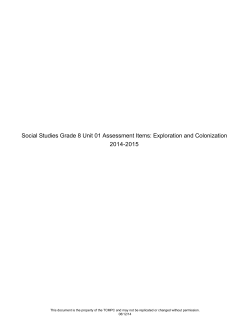 Social Studies Grade 8 Unit 01 Assessment Items