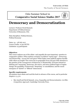 Democracy and Democratization
