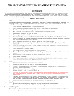 2016 sectional/state tournament information
