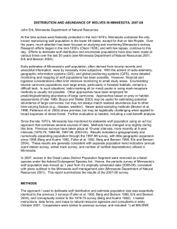 Distribution and abundance of wolves in Minnesota