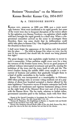 "Neutralism" on the Missouri-Kansas Border