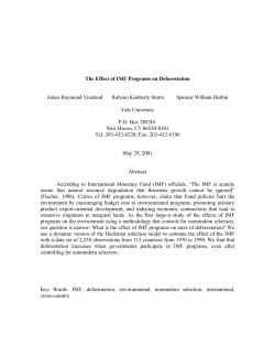 The Effect of IMF Programs on Deforestation