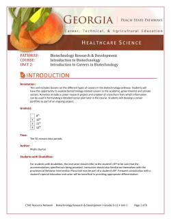 Intro to Careers in Biotechnology
