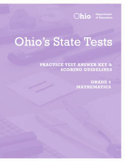 Grade 4 Mathematics Practice Test Scoring Guide