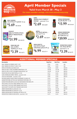 April Member Specials - Weavers Way Co-op