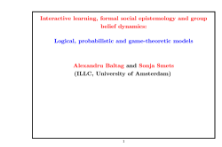 Interactive learning, formal social epistemology and group