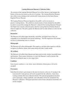 Lansing Historical Museum`s Collection Policy
