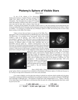 Ptolemy`s Sphere of Visible Stars