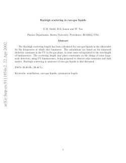 Rayleigh Scattering in Rare Gas Liquids