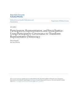 Participation, Representation, and Social Justice
