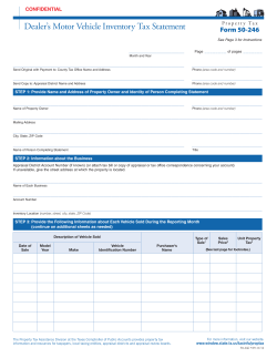 50-246 Dealer`s Motor Vehicle Inventory Tax