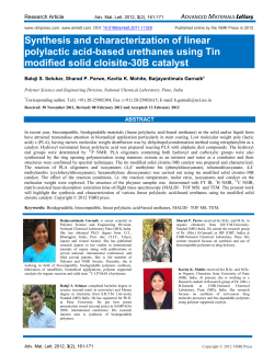 Synthesis and characterization of linear polylactic acid