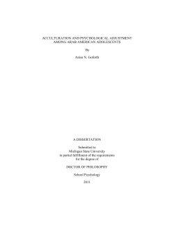 acculturation and psychological adjustment among arab