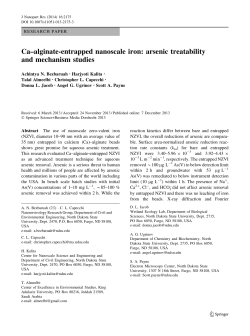 Ca&ndash;alginate-entrapped nanoscale iron: arsenic treatability and