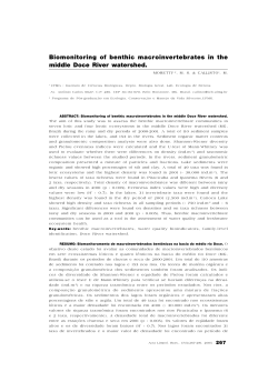 Biomonitoring of benthic macroinvertebrates in the