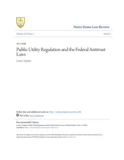 Public Utility Regulation and the Federal Antitrust