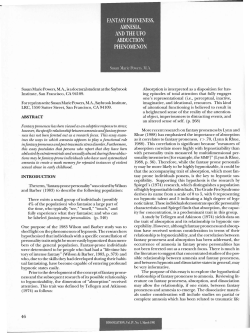 fantasy proneness, amnesia, and the ufo abduction phenomenon