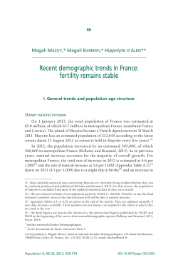 Recent demographic trends in France: fertility remains stable
