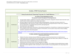 Pennsylvania-based Financing Programs for Small Business