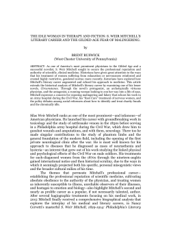 S. WEIR MITCHELL`S LITERARY CAREER AND THE GILDED AGE