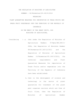 (TH, IN) Restricted Seaports &ndash; Reg 42 of 2012 (fresh fruit