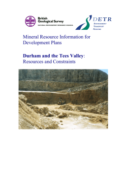 The Durham and Tees Valley Mineral Resources and Constraints